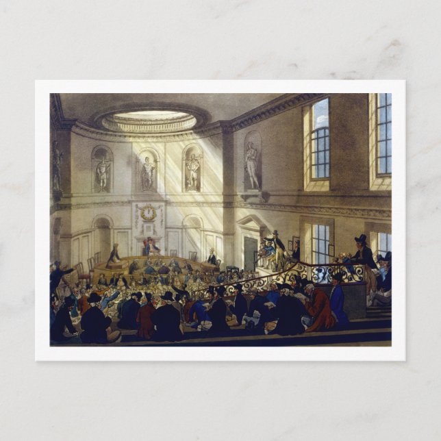 Postal India House, The Sale Room, de 'Ackermann's Micr (Anverso)