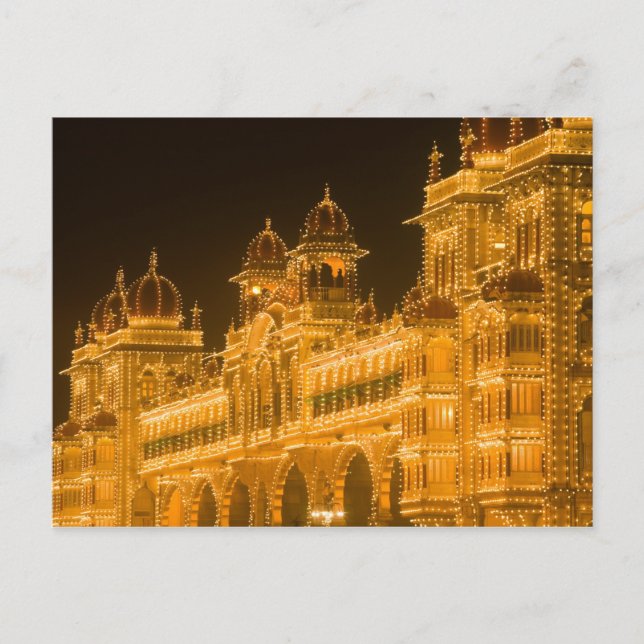 Postal INDIA, Karnataka, Mysore : Palacio de Majaraja (b. (Anverso)