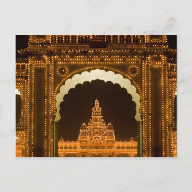 Postal INDIA, Karnataka, Mysore : Palacio del Majaraja (b (Anverso)