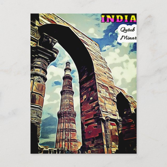 Postal (* India 🇮 🇳 Kutub Minar) (Anverso)
