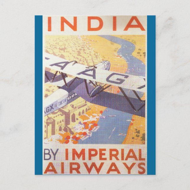 Postal India por Imperial Airways (Anverso)