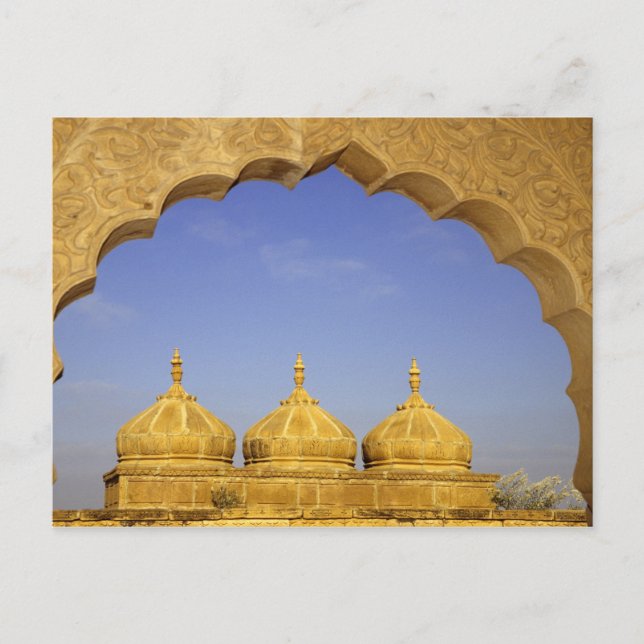 Postal India, Rajastán, Jaisalmer. Domos de piedra arenis (Anverso)