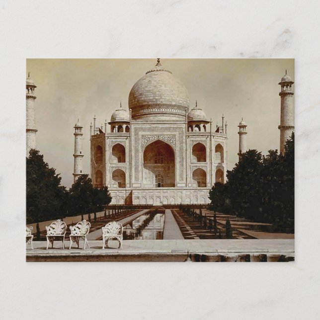 Postal India vintage, Taj Mahal (Anverso)