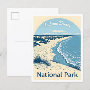 Postal Indiana Dunes Parque Nacional Indiana USA Travel