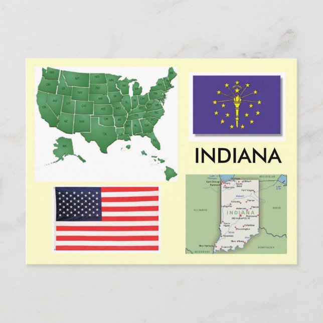 Postal Indiana, Estados Unidos (Anverso)