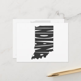 Postal Indiana Forma de palabra Arte Negro Tipo de letra