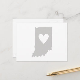 Postal Indiana Gray State Map Shape Hoosier Heartout