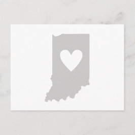 Postal Indiana Gray State Map Shape Hoosier Heartout