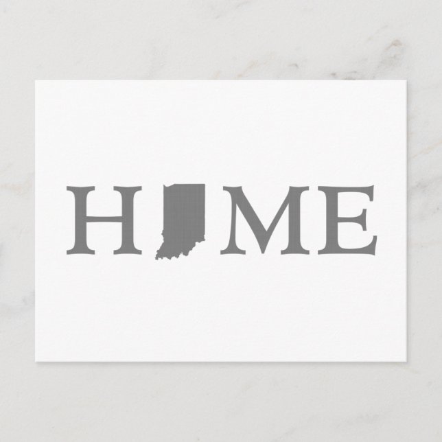 Postal Indiana Home State Shaped Letter Hoosier Word Art (Anverso)