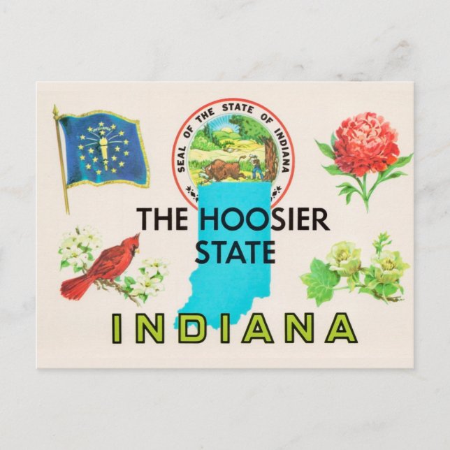 Postal Indiana Hoosier Greeting Postcard (Anverso)