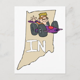 Postal Indiana IN Map con el gracioso Personalizado de au