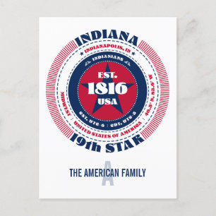 Postal Indiana, Indianápolis, IN, Patriótico, Monograma