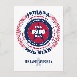 Postal Indiana, Indianápolis, IN, Patriótico, Monograma