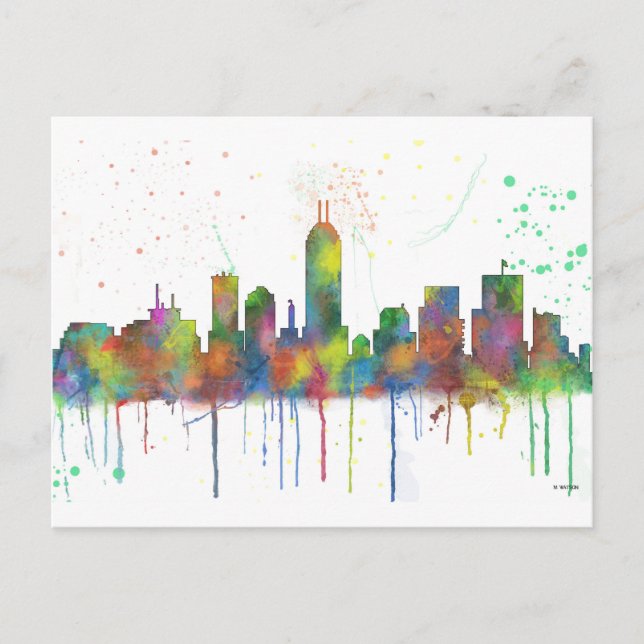 POSTAL INDIANA, INDIANAPOLIS SKYLINE (Anverso)
