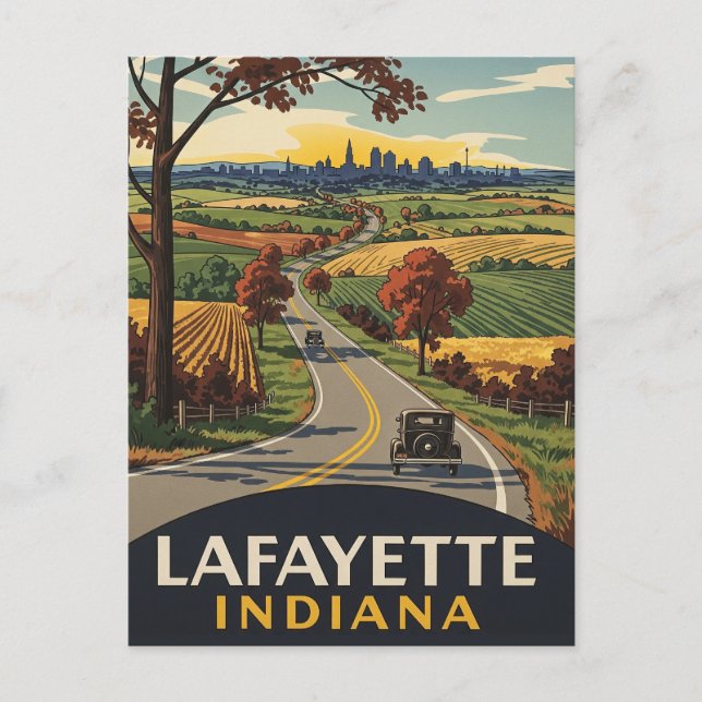 Postal Indiana Lafayette Travel (Anverso)