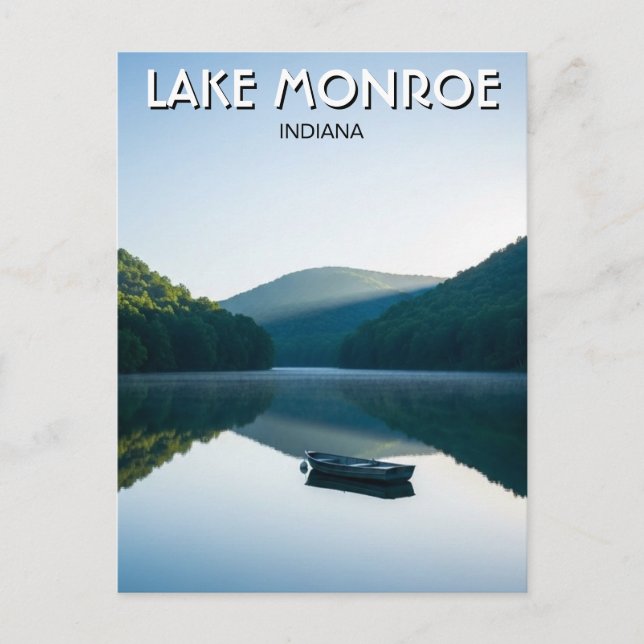 Postal Indiana Lago Monroe Viajes (Anverso)