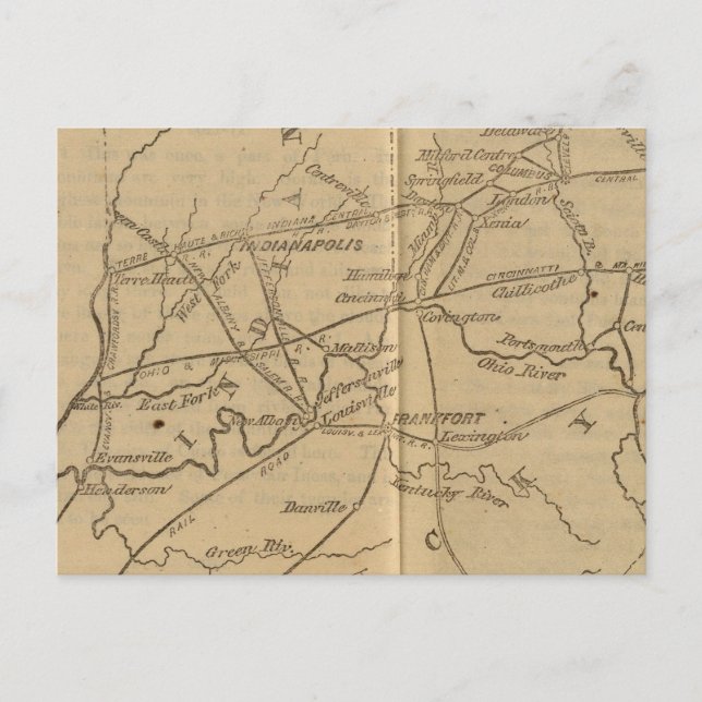 Postal Indiana, Ohio, Kentucky (Anverso)