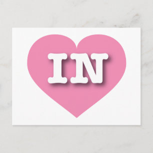 Postal Indiana Pink Heart - Amo IN