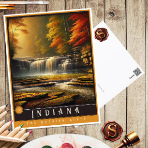 Postal Indiana   Postcarta estatal hiperrealista