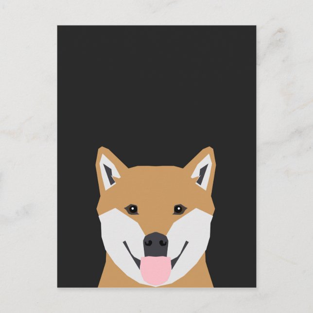 Postal Indiana - Shiba Inu Ilustracion de perro por amant (Anverso)