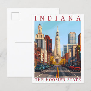 Postal Indiana the Hoosier State USA Travel Place