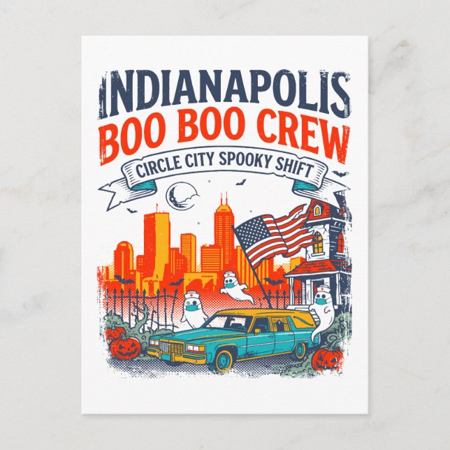 Postal Indianapolis Circle City Spooky Shift Retro (Anverso)