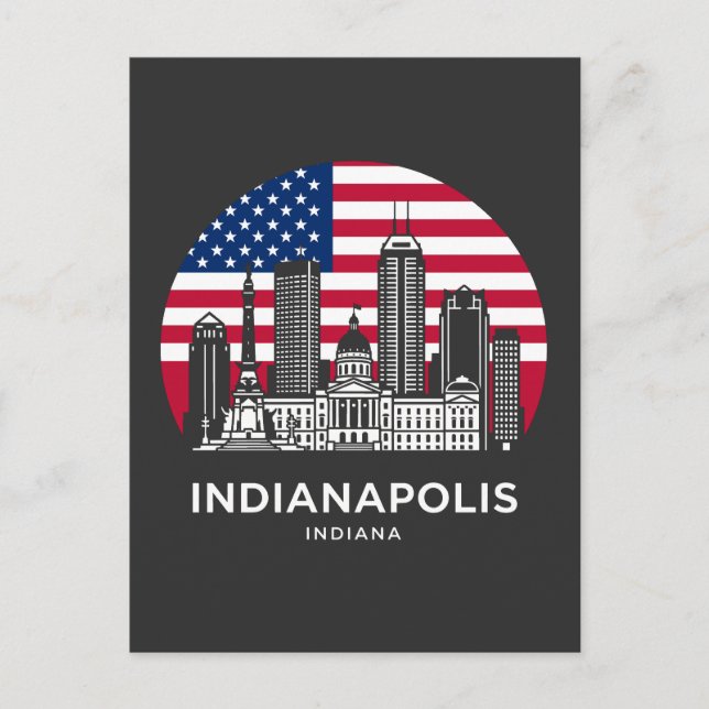 Postal Indianapolis City Indiana American Flag (Anverso)