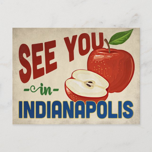 Postal Indianapolis Indiana Apple - Vintage Travel (Anverso)