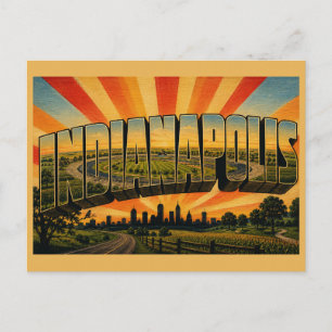 Postal Indianapolis Indiana Carretera Abierta Campo Arte