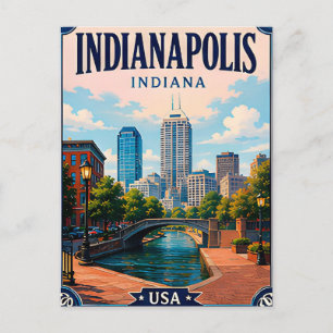 Postal 🏁 Indianápolis Indiana Recuerdo Desde el Centro �