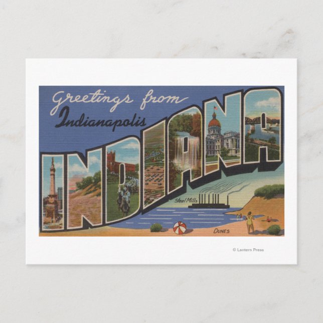 Postal Indianápolis, Indiana (siderurgia/dunas de arena) (Anverso)