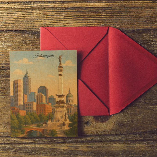 Postal Indianapolis Indiana Skyline City Panorama (Indianapolis Indiana Skyline City Panorama Postcard)