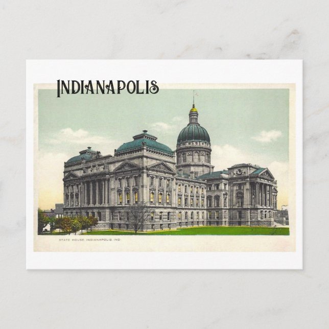 Postal Indianápolis, Indiana Statehouse/Capitol Vintage (Anverso)