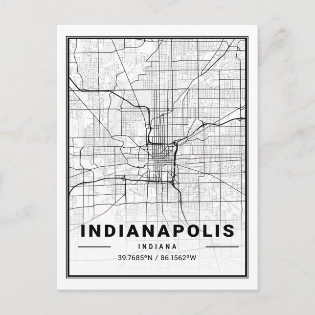 Postal Indianapolis Indiana USA Travel City Map (Anverso)