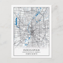 Postal Indianapolis Indiana USA Travel City Map