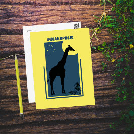 Postal Indianapolis Zoo Indiana Vintage Giraffe