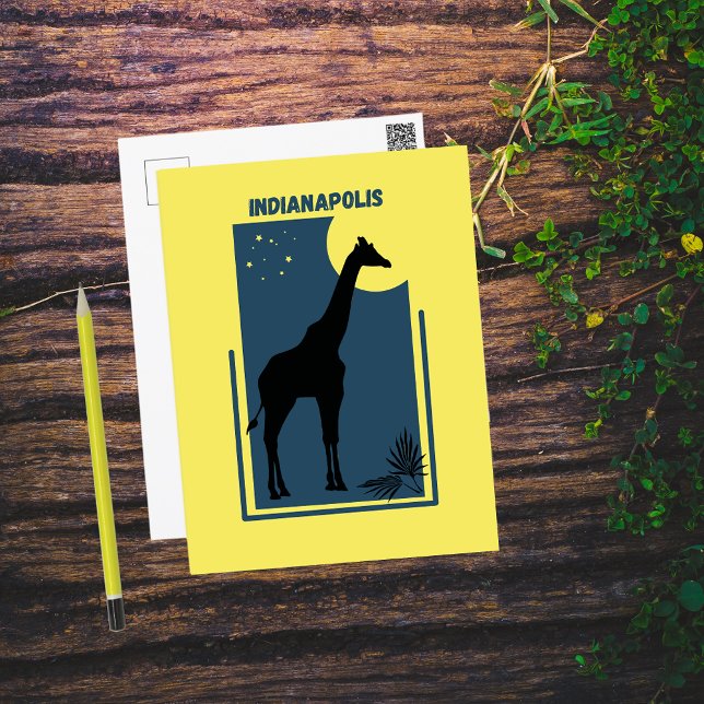 Postal Indianapolis Zoo Indiana Vintage Giraffe (Subido por el creador)