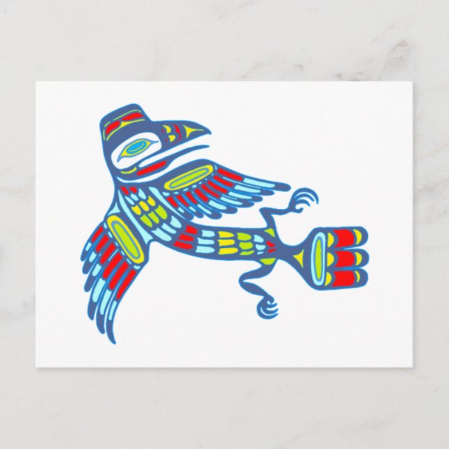 Postal Indianer Rabe Nativo Americano Raven (Anverso)