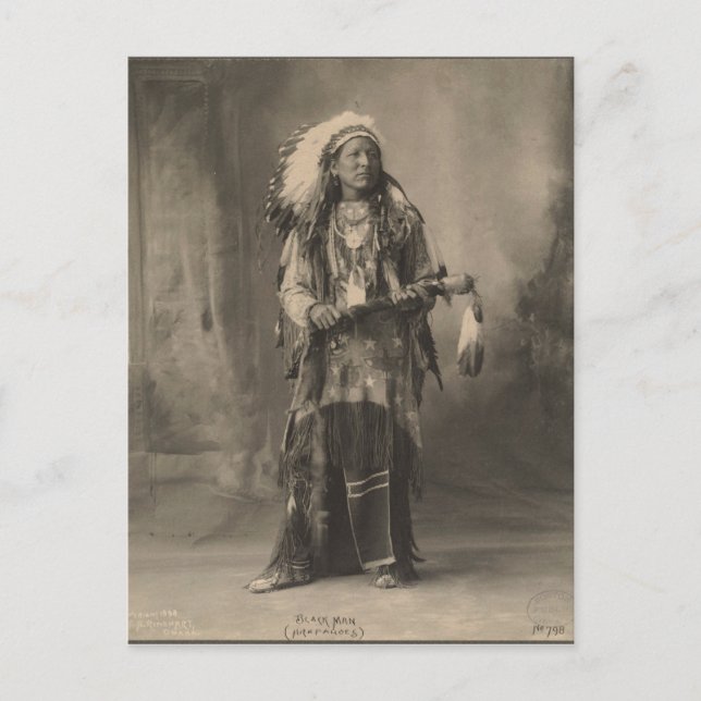 Postal Indias antiguas: Hombre negro, arapahoes - (Anverso)