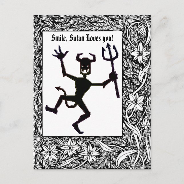 Postal Indicación obscena Productos del diablo del fuego  (Anverso)