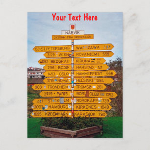 Postal Indicador personalizable de Narvik, Noruega