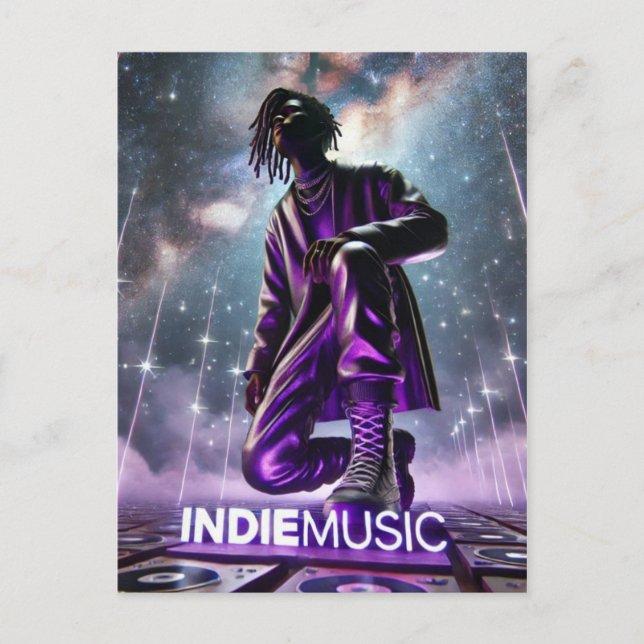 Postal indieMusic Purple-1 (Anverso)