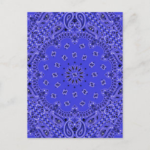 Postal Indigo Blue Paisley Western Bandana Scarf Print