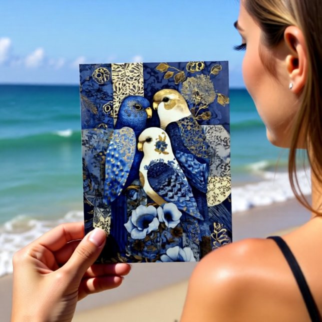 Postal Indigo Golden Parakeets (Subido por el creador)