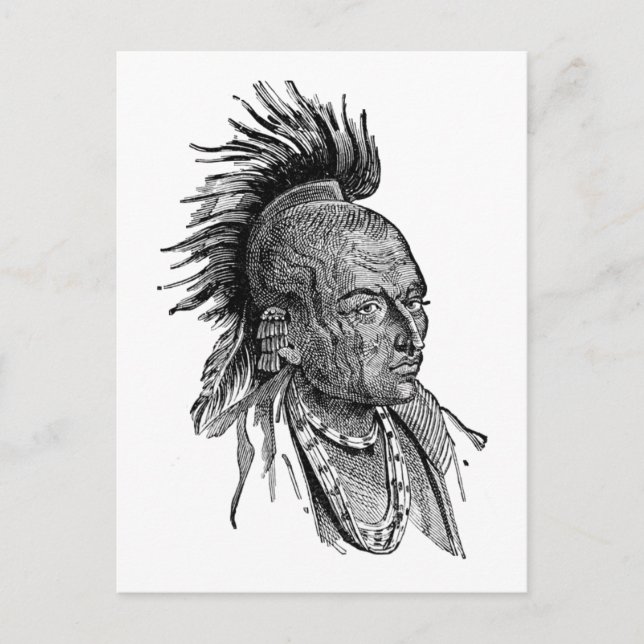 Postal Indio americano (Anverso)