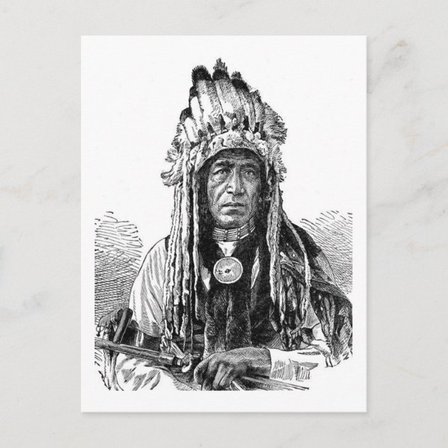 Postal Indio americano (Anverso)