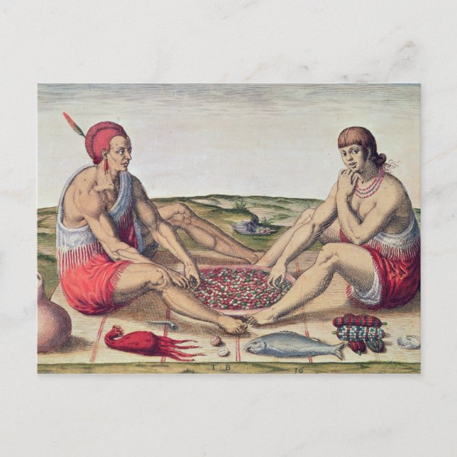 Postal Indios comiendo una comida (Anverso)