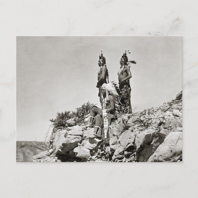 Postal Indios Crow en el acantilado, 1905 (Anverso)