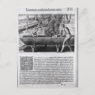 Postal Indios de Virginia haciendo botes de dugout