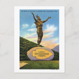 Postal Indios en la estatua de senderos en Mohawk Park Vi